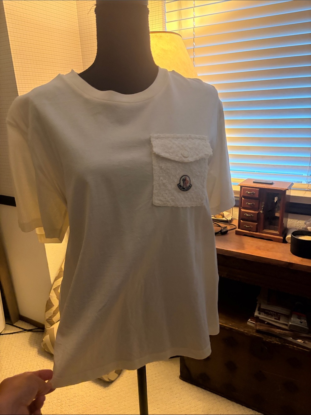 Moncler White Pocket Logo T-Shirt